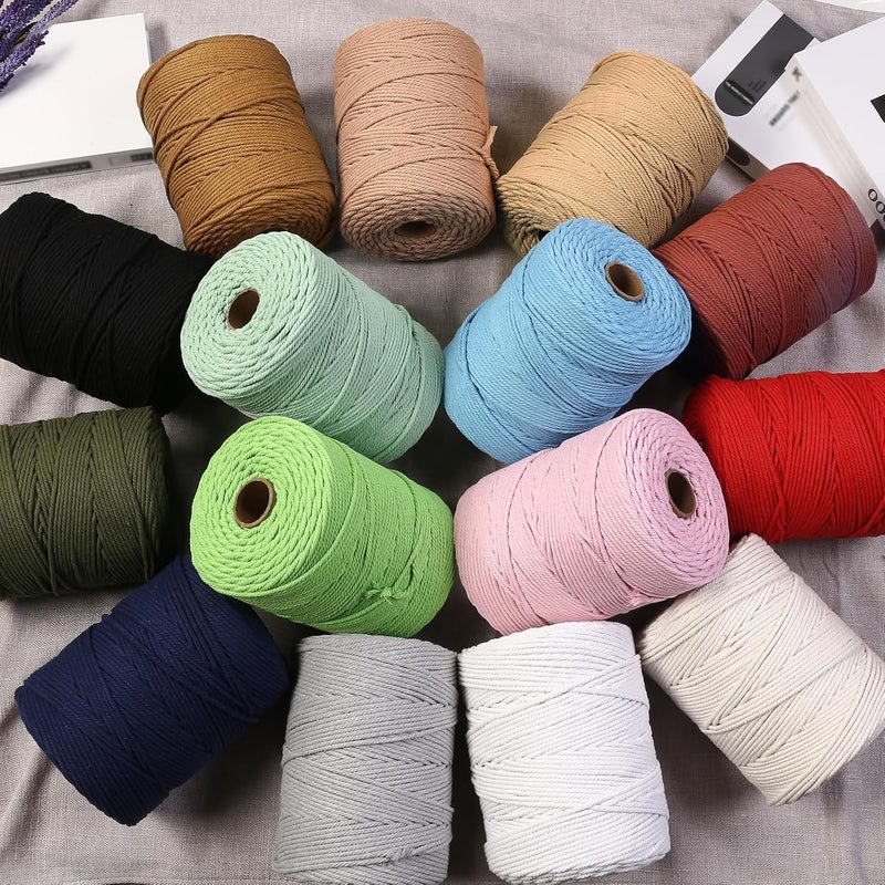 Aelfon Macrame Cord 4mm x 328yards, Soft Colored Macrame Rope, Natural Cotton Cord for Plant Hangers, Wall Hanger, Decorative Projects - Image 5
